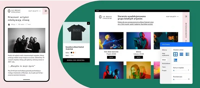 Wix oferuje kompleksowe funkcje i aplikacje, aby stworzyć stronę, która sprosta wszystkim potrzebom Twojej firmy.